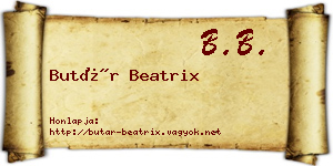Butár Beatrix névjegykártya